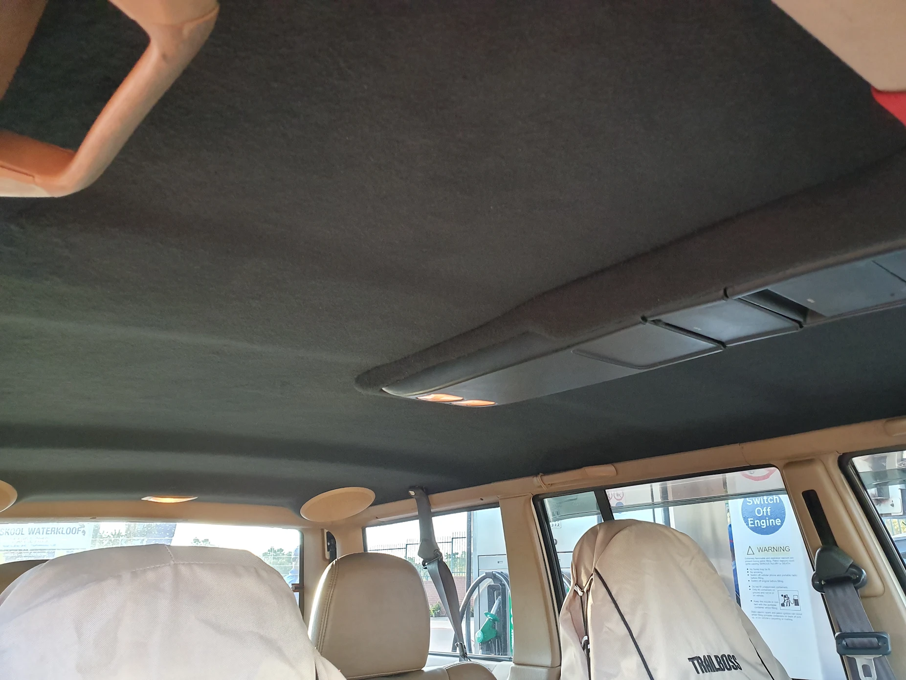 Replaced roof lining in a car by Leatherboyz